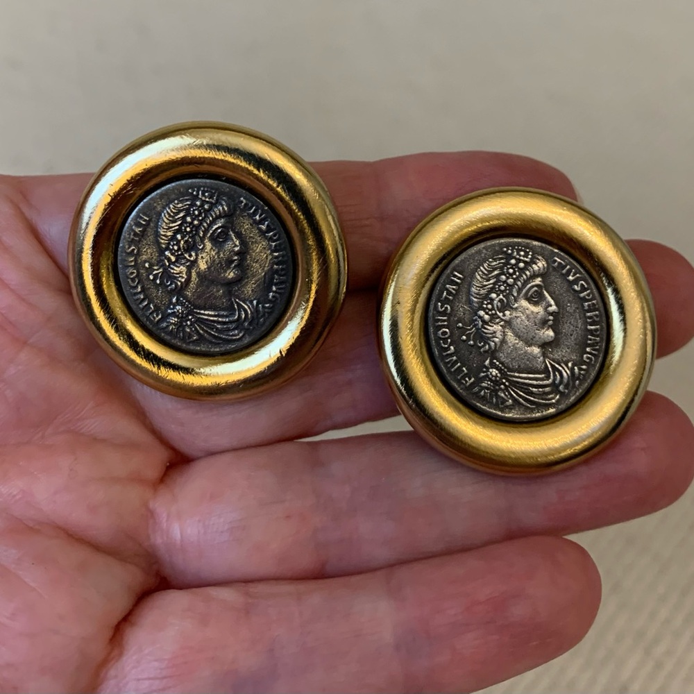 Vintage 1980s Ben-Amun coin earrings
